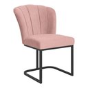Ver imagem 3 de Cadeira Jantar Flor Mesa Cozinha Reforçada Base Metal Preta Rosa