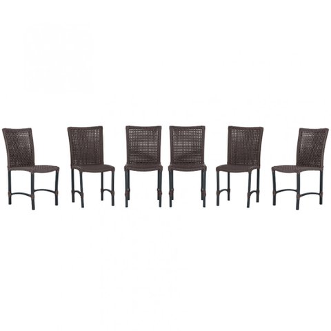6 Cadeiras Corda Náutica Cannes em Alumínio com Pintura Eletrostática para Cozinha Jantar Edícula