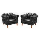 Ver imagem 4 de Sofá Chesterfield 3 Lugares Com 2 Poltronas Decorativa Duquesa - Couríssimo Preto