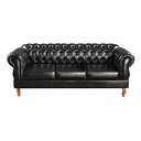 Ver imagem 2 de Sofá Chesterfield 3 Lugares Com 2 Poltronas Decorativa Duquesa - Couríssimo Preto