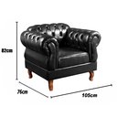 Ver mais imagens de Sofá Chesterfield 3 Lugares Com 2 Poltronas Decorativa Duquesa - Couríssimo Preto