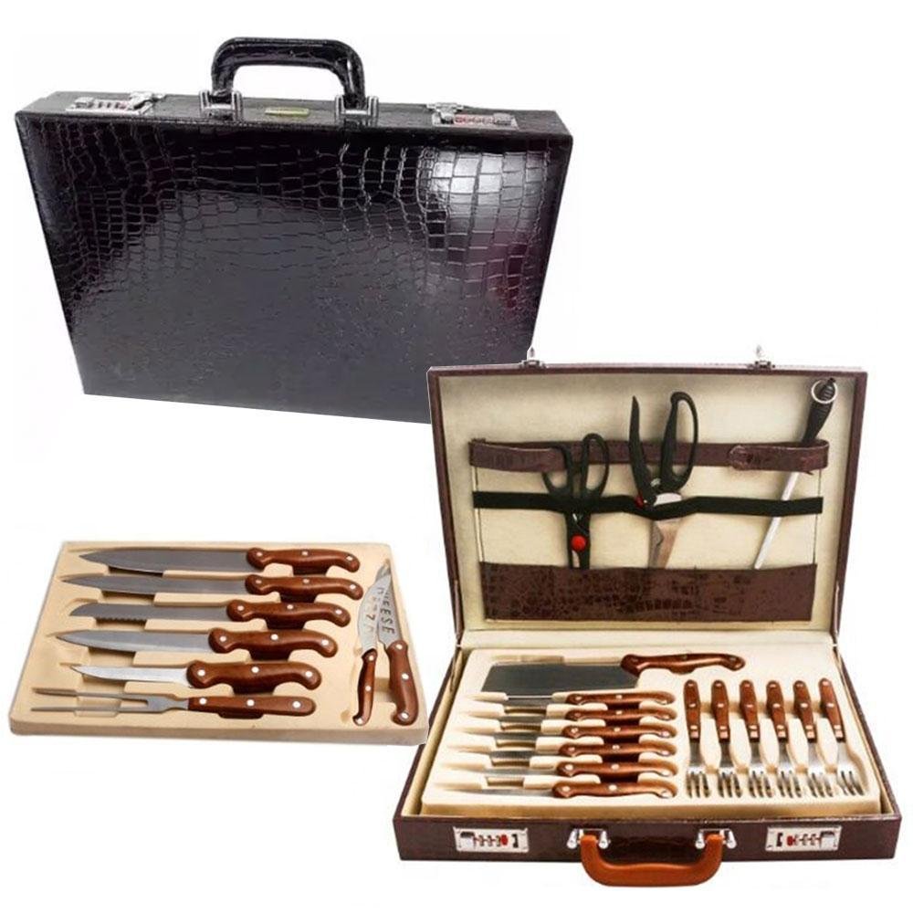 Kit para Churrasco Luxo 25 Peças com Maleta de Couro Songhe - 4