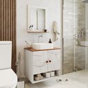 Ver imagem 2 de Conjunto de Banheiro com Gabinete 2 Portas, Cuba e 1 Espelheira Deli