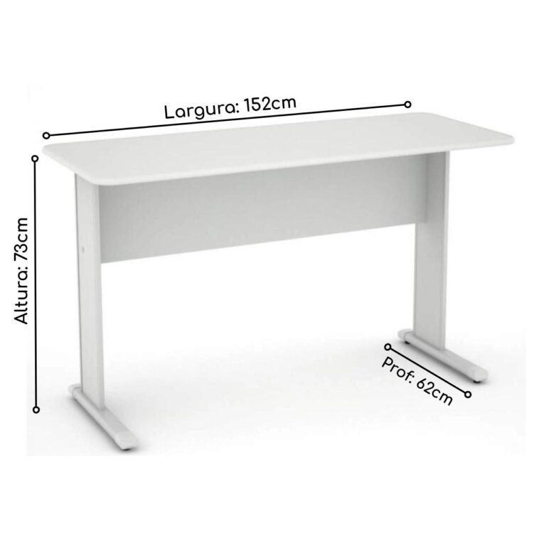 Mesa Escritório 1,50×0,60m – S/ Gavetas – INCOFLEX – CINZA/CINZA – 43081 - 2