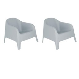 Kit 2 Cadeiras Poltrona para Jardim Varanda Skarpo Cinza - 1