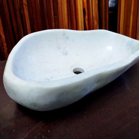 Cuba Pia Lavabo Banheiro Pedra Natural Mármore Branco Polido