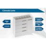Cômoda Casal Lume 5 Gavetas e 1 Porta c/ Porta Jóia Branco - Demóbile - 2