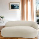 Ver imagem 2 de Recamier Sofá Curvo Luxo Recepção Lado Esquerdo Canadá 180cm Bouclé Bege - Incasa Decor