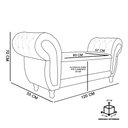 Ver imagem 6 de Recamier Baú Londres 1,20 M Suede Azul Marinho