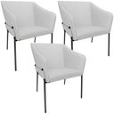 Ver imagem 1 de Kit 3 Cadeiras para Sala de Jantar Estar Living Olívia L02 Linho Cinza - Lyam Decor