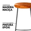 Ver mais imagens de Kit 2 Banquetas Cozinhas Alta Banco Bancada Bar Balcão Bistro Madeira Natural