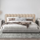 Ver imagem 1 de Cabeceira Modulada Estofada Adesiva Nuvem 1 Módulo 60x20cm Bege