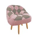 Ver imagem 2 de Poltrona Paloma Escritório Sala Pé Palito Suede Rosa Bebê e Suede Cappuccino - Dominic Decor
