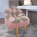 Ver imagem 1 de Poltrona Paloma Escritório Sala Pé Palito Suede Rosa Bebê e Suede Cappuccino - Dominic Decor