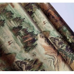 Papel De Parede Montanhas- Italiano -tons Verde, Dourado - 1