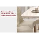 Ver imagem 2 de Mesa P/ Cozinha Zafira C/ Tampo Madeirado C/ Vidro Curvo 200x100cm Cedro/off White - Dj Móveis