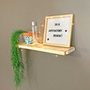 Ver imagem 1 de Prateleira de Parede Suspensa 60cm Natural e Branco