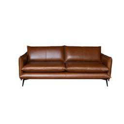 Sofá de Couro 2 Lugares 2,20cm América Conhaque - Mozzelar - 1