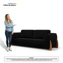 Ver imagem 6 de Sofá Living Bloom 160cm 02 Lugares com Pés de Madeira Bouclê Preto - Desk Design