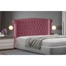 Cabeceira de Cama Box Luxo Casal 140 Cm Suede Rosa Bebê Eli Móveis - 2