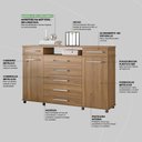Ver imagem 4 de Cômoda London 2 Portas e 7 Gavetas Amêndola - Demóbile