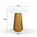 Ver imagem 4 de Conjunto Mesa Bistrô Cone 60 cm Laca Branca Base Altura 100 cm Freijó + 2 Banquetas Cercatto Giratór