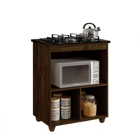 Balcão para Cooktop de 4 Bocas 1 Porta Basculante Salvia Kaiki Móveis Ipe