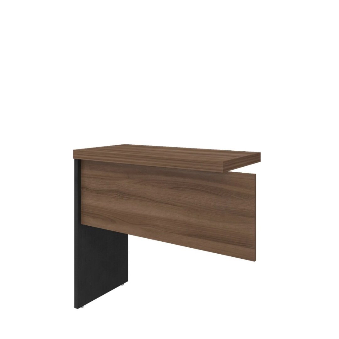 Mesa de Escritório em “L” cor Nature/Preto (Mesa reta 1,70m + Mesa Auxiliar) 1,70×1,60m – s/ gavetas - 2