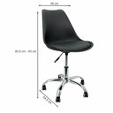 Ver imagem 6 de Kit 2 Cadeiras Leda Office Luisa Saarinen Estofada Base Giratória Cromada - Preto