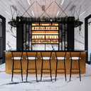 Ver imagem 6 de Kit 5 Banquetas para Balcão Bancada Cozinha Bistrô Ilhas Gourmet Bares Banco Flórida Preta