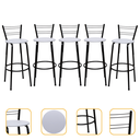 Ver imagem 1 de Kit 5 Banquetas para Balcão Bancada Cozinha Bistrô Ilhas Gourmet Bares Banco Flórida Preta