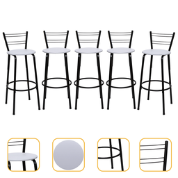 Kit 5 Banquetas para Balcão Bancada Cozinha Bistrô Ilhas Gourmet Bares Banco Flórida Preta - 1