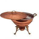 Ver imagem 1 de Rechaud Fogareiro Redondo e Panela em Cobre Banho Maria 5l