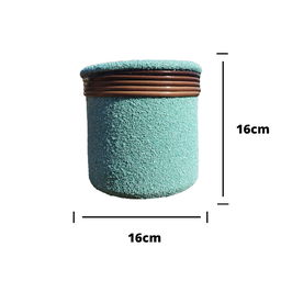 Kit Vaso de Barro Areia Terrilho 16cm Verde Água - 3