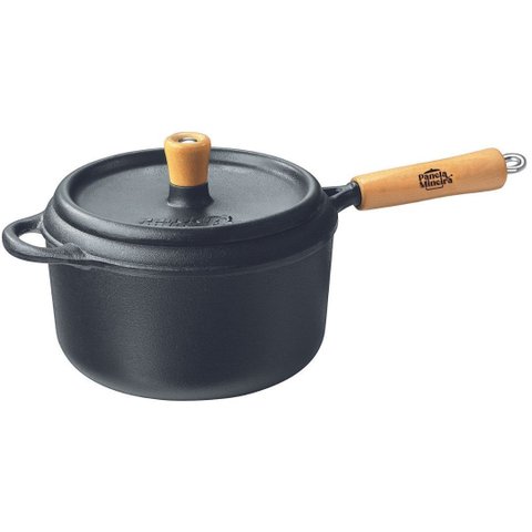 Panela Pressão Ferro 19cm Cabo Madeira Panela Mineira