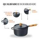 Ver imagem 2 de Panela Pressão Ferro 19cm Cabo Madeira Panela Mineira