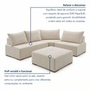 Ver imagem 6 de Sofá de Canto Modulado com Puff e Base Madeira Maciça 270CMX220CM Lisboa