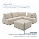 Ver imagem 7 de Sofá de Canto Modulado com Puff e Base Madeira Maciça 270CMX220CM Lisboa
