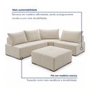 Ver mais imagens de Sofá de Canto Modulado com Puff e Base Madeira Maciça 270CMX220CM Lisboa