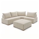 Ver imagem 3 de Sofá de Canto Modulado com Puff e Base Madeira Maciça 270CMX220CM Lisboa