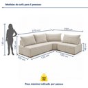 Ver imagem 4 de Sofá de Canto Modulado com Puff e Base Madeira Maciça 270CMX220CM Lisboa