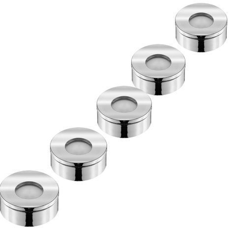 Kit 5 Spot Led Redondo Sobrepor Embutir P/ Móveis Nichos:branco Quente/cromo