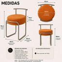 Ver imagem 4 de Kit 2 Puff Redondo Estofado Base Aço Reforçada Terracota Mobília Decor