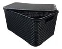 Ver imagem 6 de 3 X Caixa Organizadora Plástica Rattan 40 Litros com Tampa