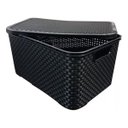 Ver imagem 6 de 3 X Caixa Organizadora Plástica Rattan 40 Litros com Tampa