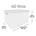 Ver imagem 2 de 3 X Caixa Organizadora Plástica Rattan 40 Litros com Tampa