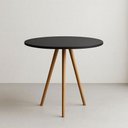 Ver imagem 1 de Mesa de Jantar Redonda 70cm Tripé Bistrô MDF Madeira Cor Preto