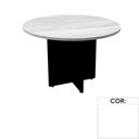 Ver imagem 1 de Mesa de Reunião Redonda 110x110cm Pé Painel Pe25 em MDP Branca com Base Branca