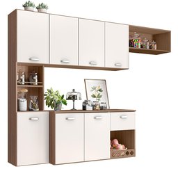 Cozinha Suspensa 7 Portas 1 Gaveta Carvalho Off White Mila Poliman - 2
