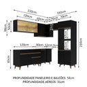 Ver imagem 4 de Armário de Cozinha Completa de Canto 402cm Preto Reims Madesa 02